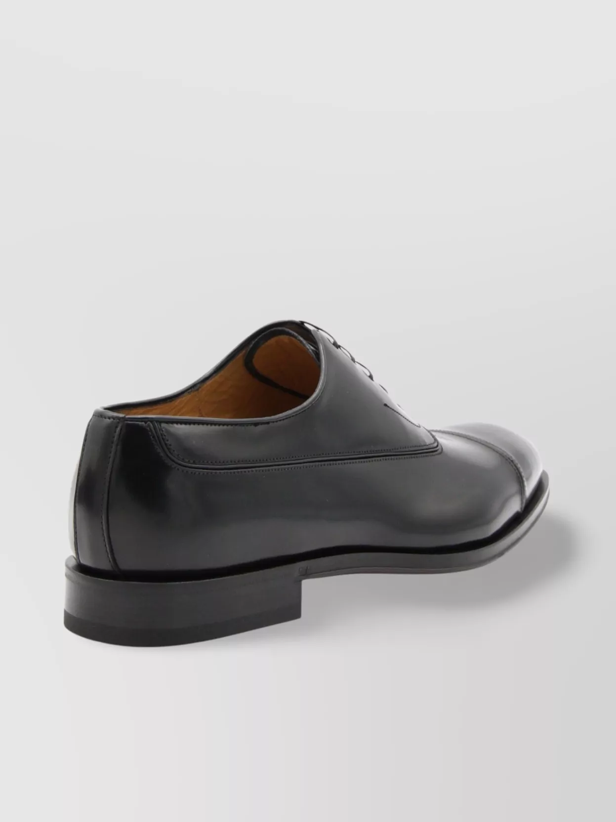 Ferragamo Toe Cap Lace Leather Smooth Finish