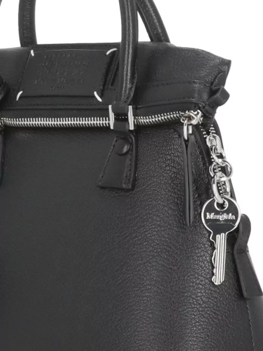 Maison Margiela 5Ac Shearling-Trim Leather Tote Bag