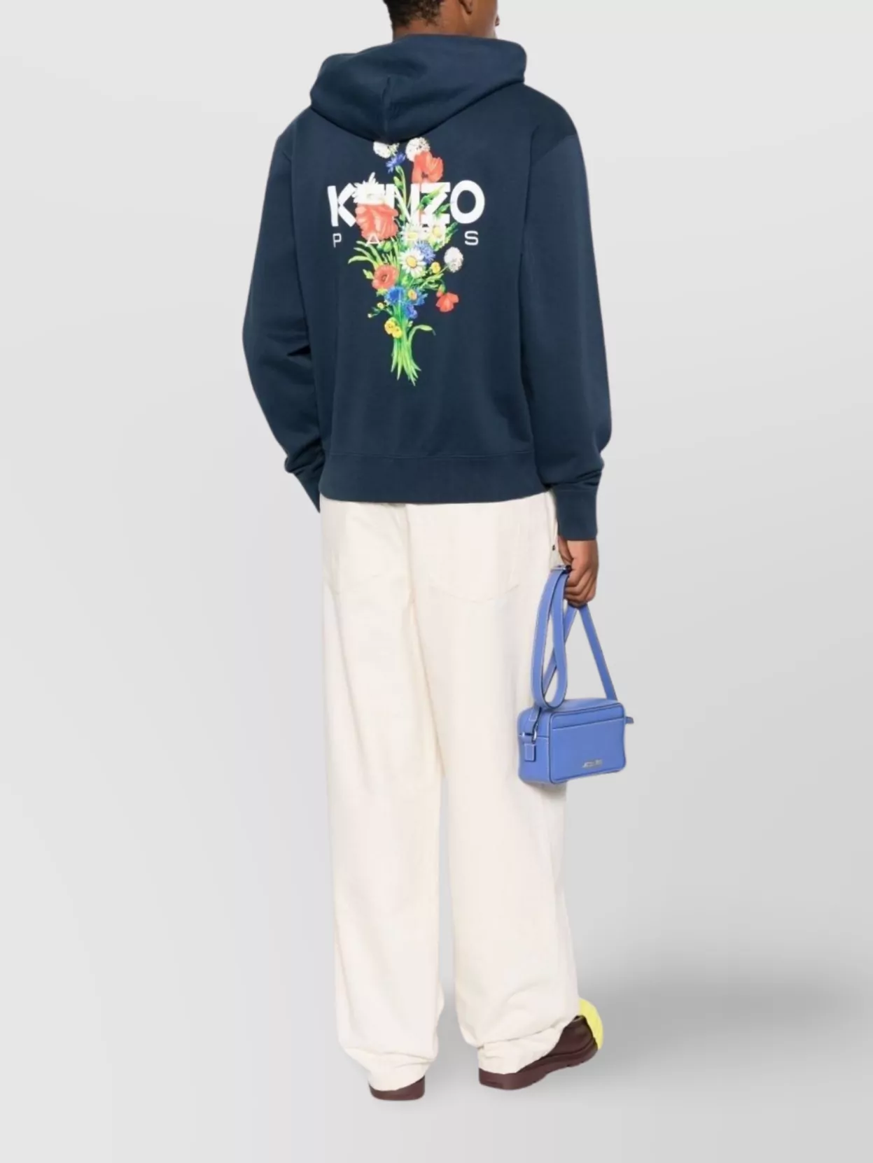 Kenzo Crewneck Sweater With Floral Motif And Hood