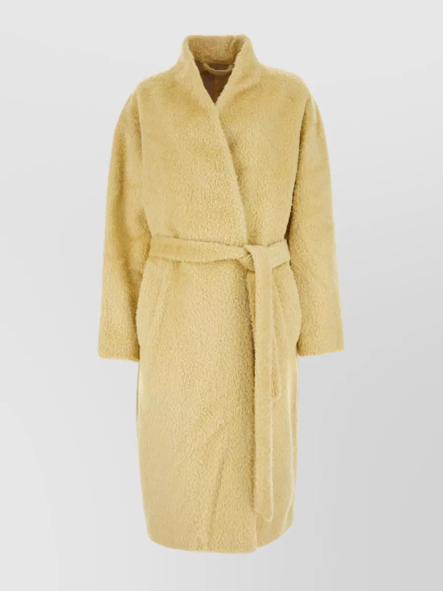 Shop Isabel Marant Alpaca Blend Caliste Coat With Belted Waist In Yellow