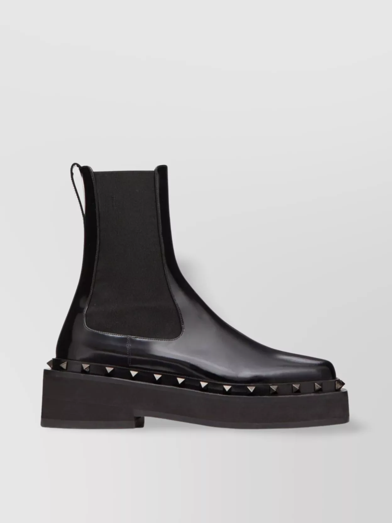 Shop Valentino Chunky Studded Platform Boots In Black