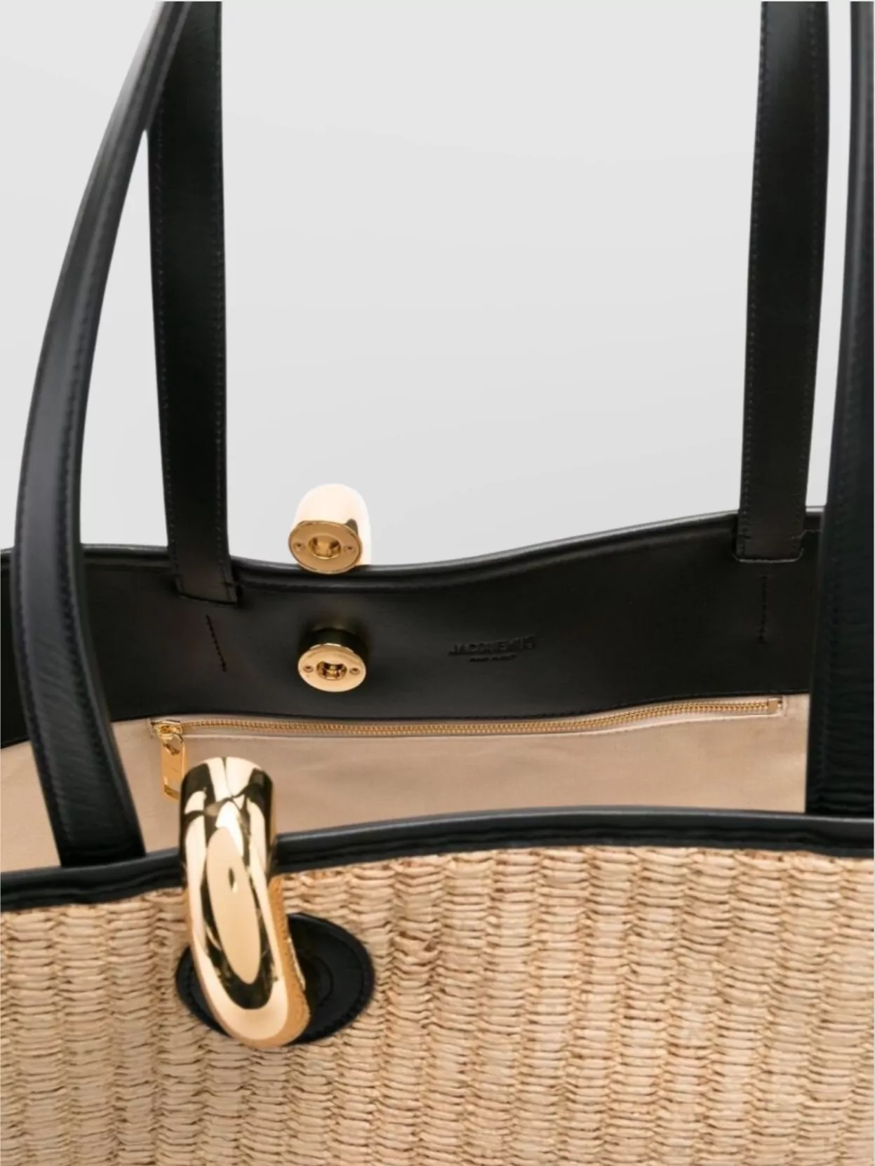 Jacquemus Woven Texture Tote Bag With Dual Handles