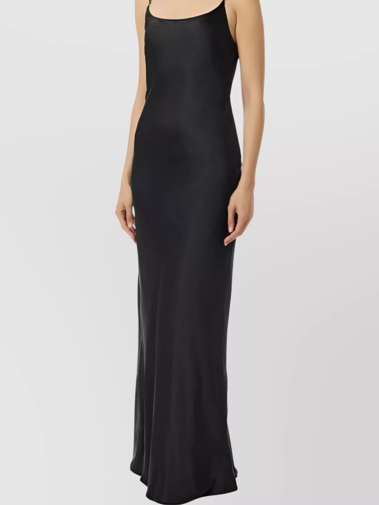Elisabetta Franchi Red Carpet Dress In Satin Fabric With Jewel Details In Black