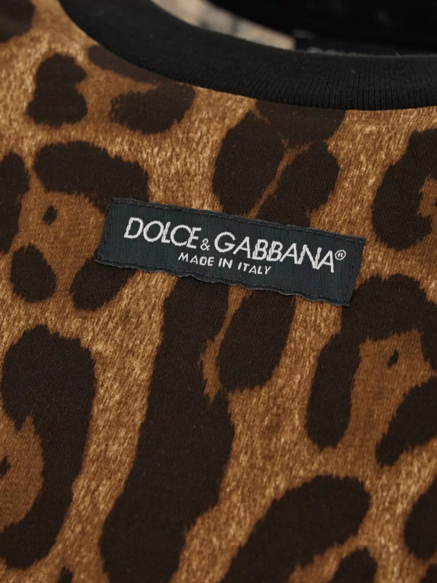 Dolce&Gabbana Cotton Leopard-Print Cropped Slim-Fit T-Shirt