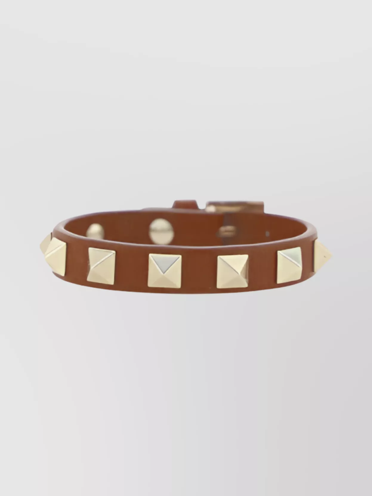 Valentino Garavani Rockstud Leather Stud Bracelet In Brown
