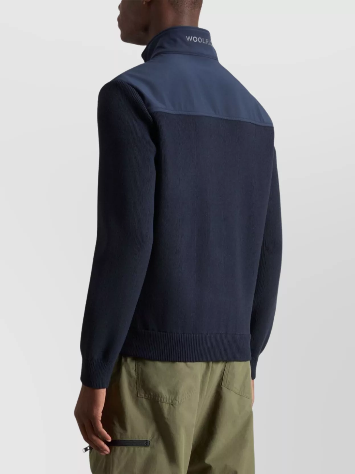 Woolrich High Neck Long Sleeve Panelled Sweatshirt