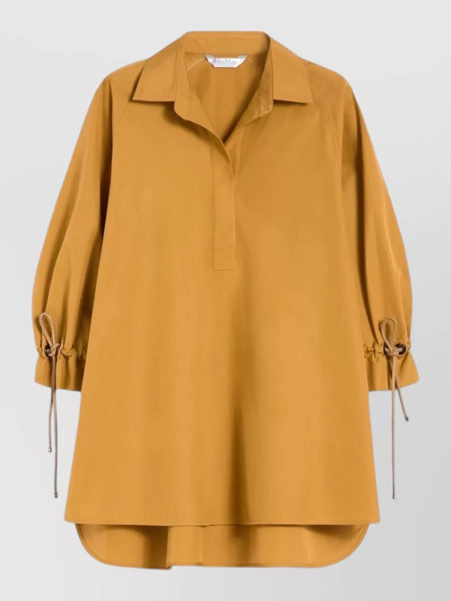 Max Mara Cotton raglan-sleeve polo-collar shirt