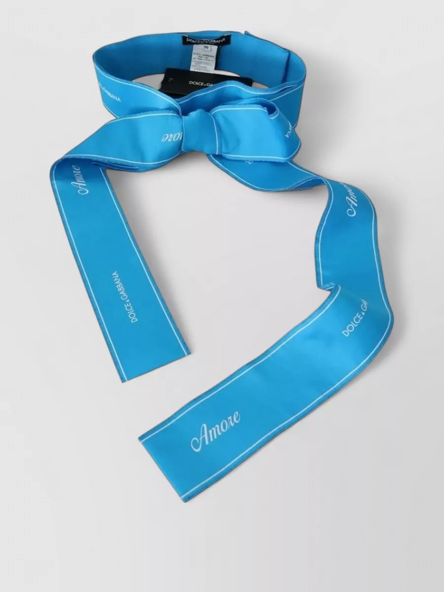 Dolce&Gabbana silk striped bow waist belt