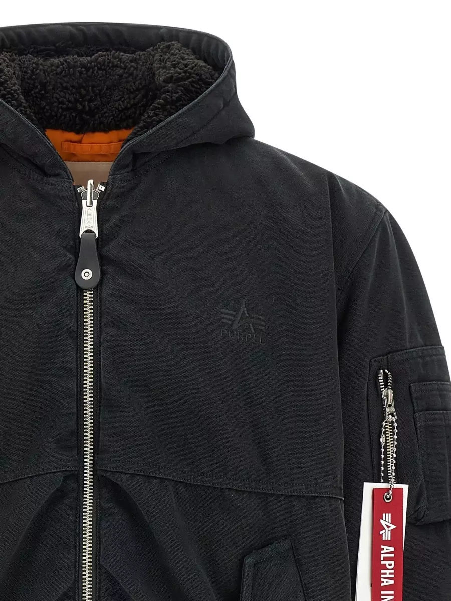 Purple Reversible Padded Bomber Jacket
