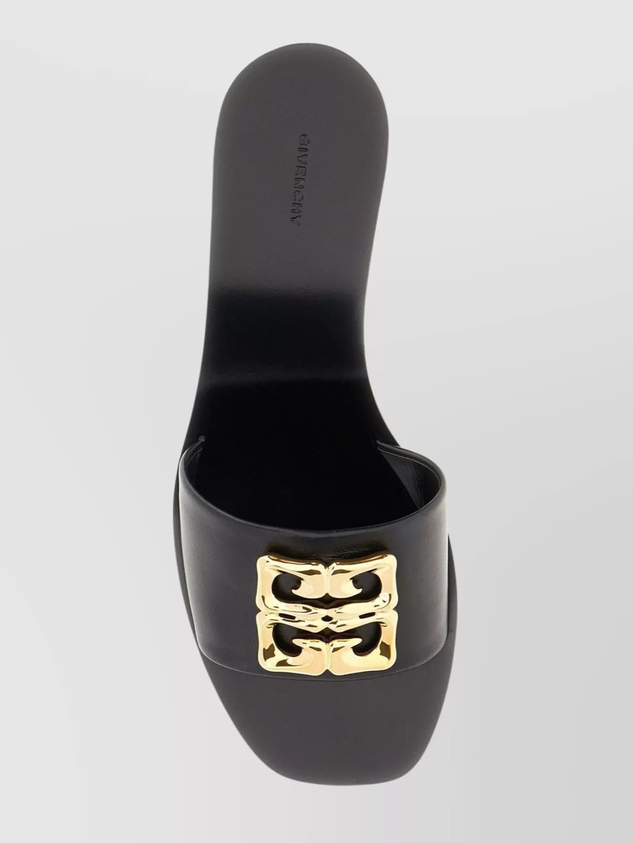 Givenchy Leather Mules With Block Heel And Gold-Tone Hardware