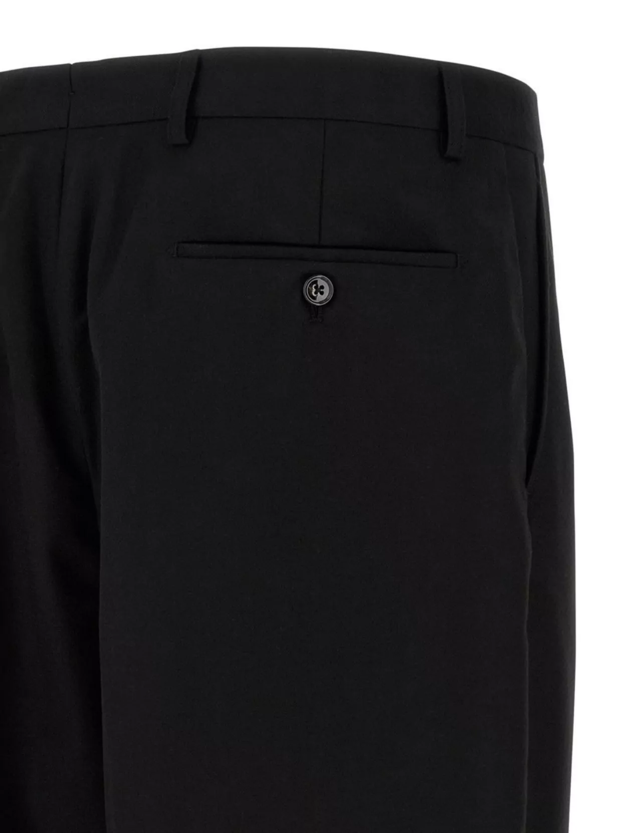 Cellar Door 'lucio' Pleated Front Trousers With Belt Loops In Black