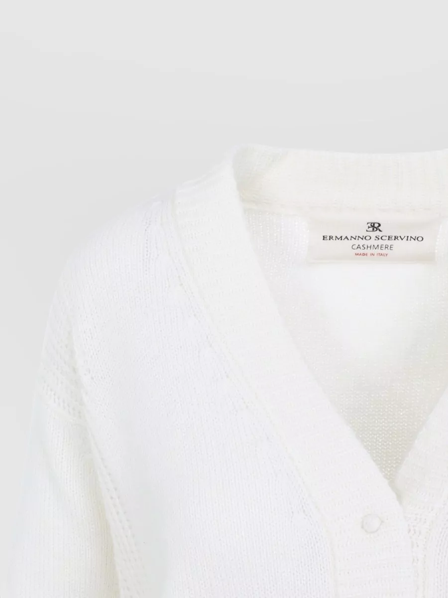 Ermanno Scervino Cashmere Chunky-Knit Relaxed-Fit V-Neck Cardigan