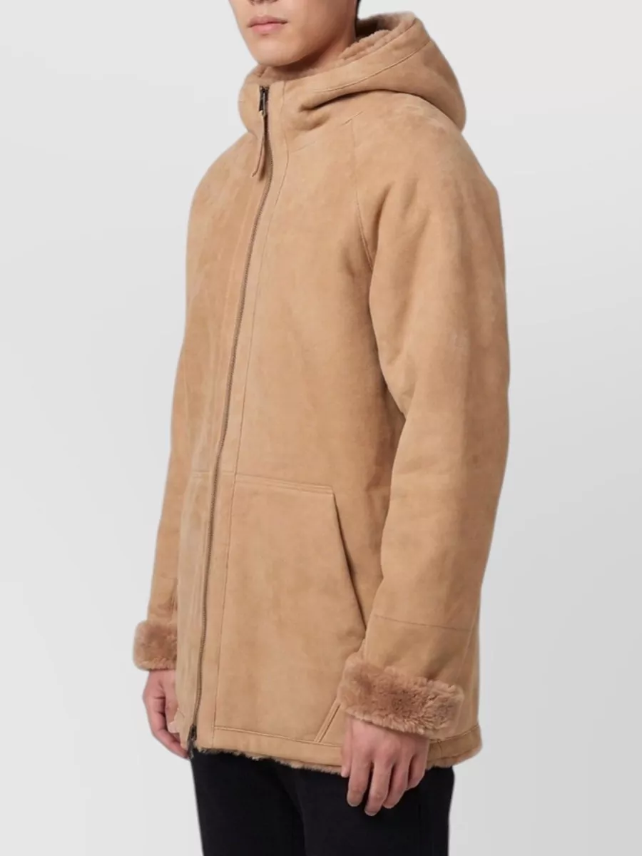 Salvatore Santoro Reversible Leather Hooded Padded Coat