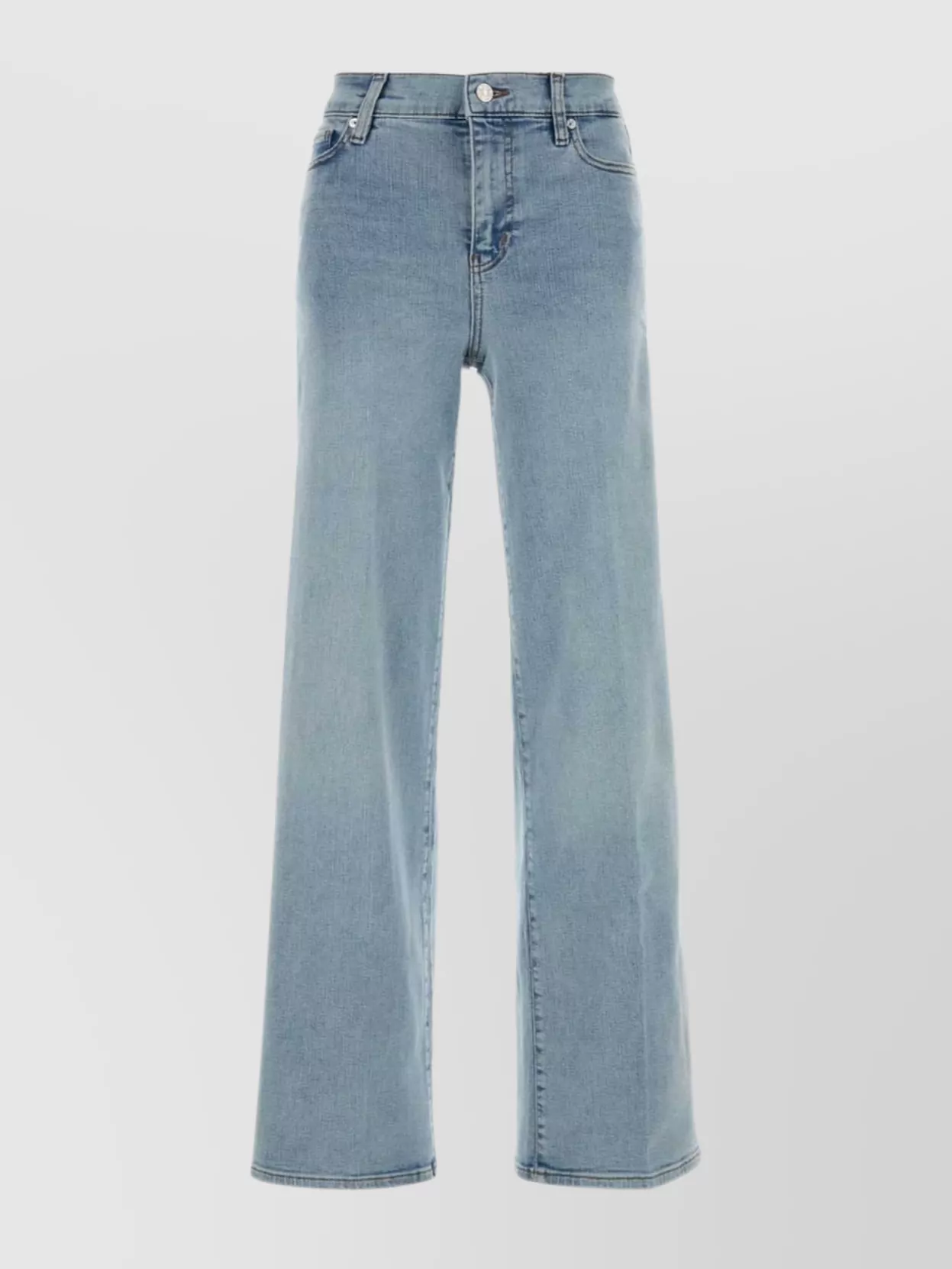 Frame High Waist Five-pocket Stretch Denim Trousers In Blue