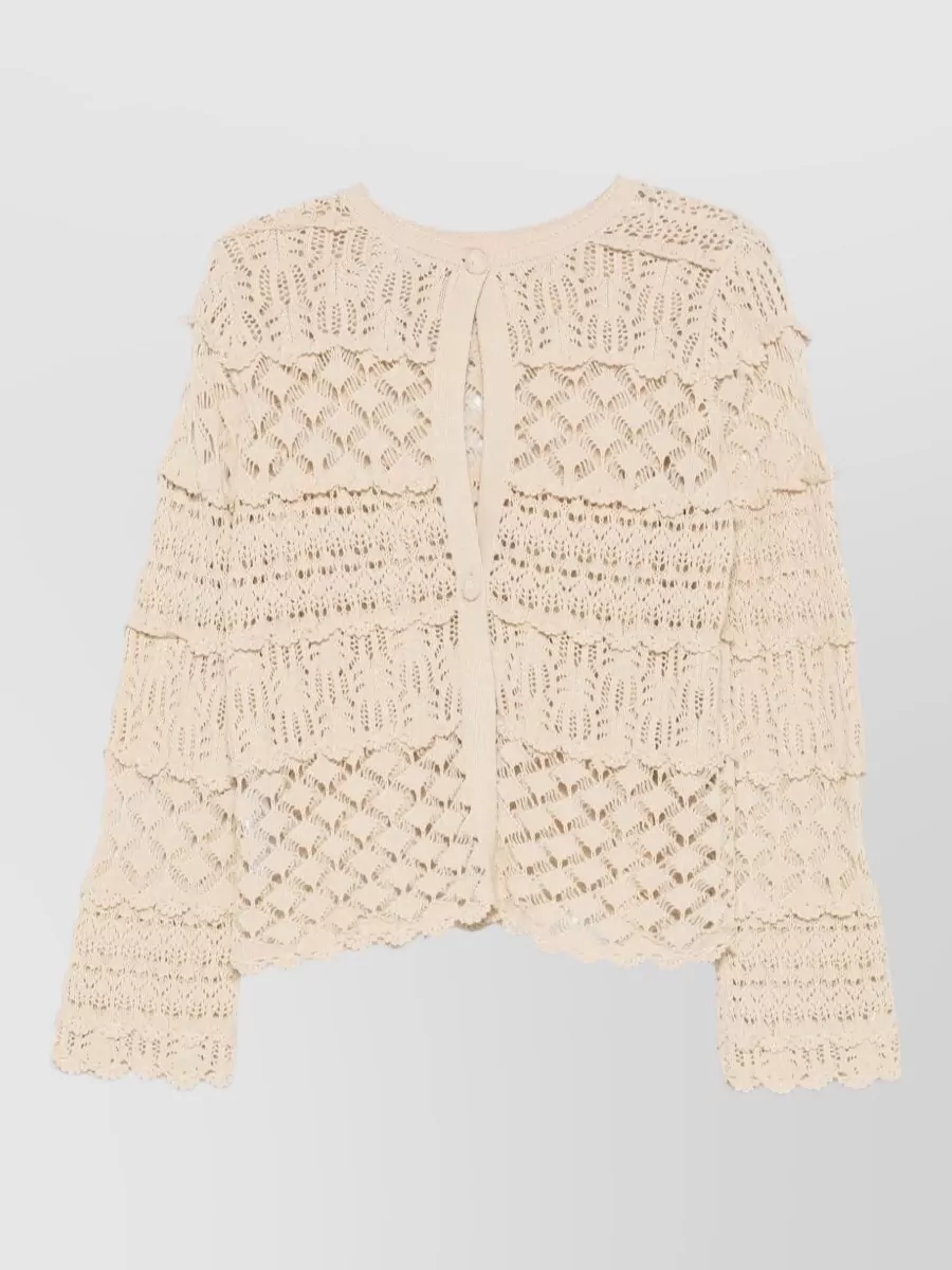 Semicouture Cotton Crochet-Knit Cardigan