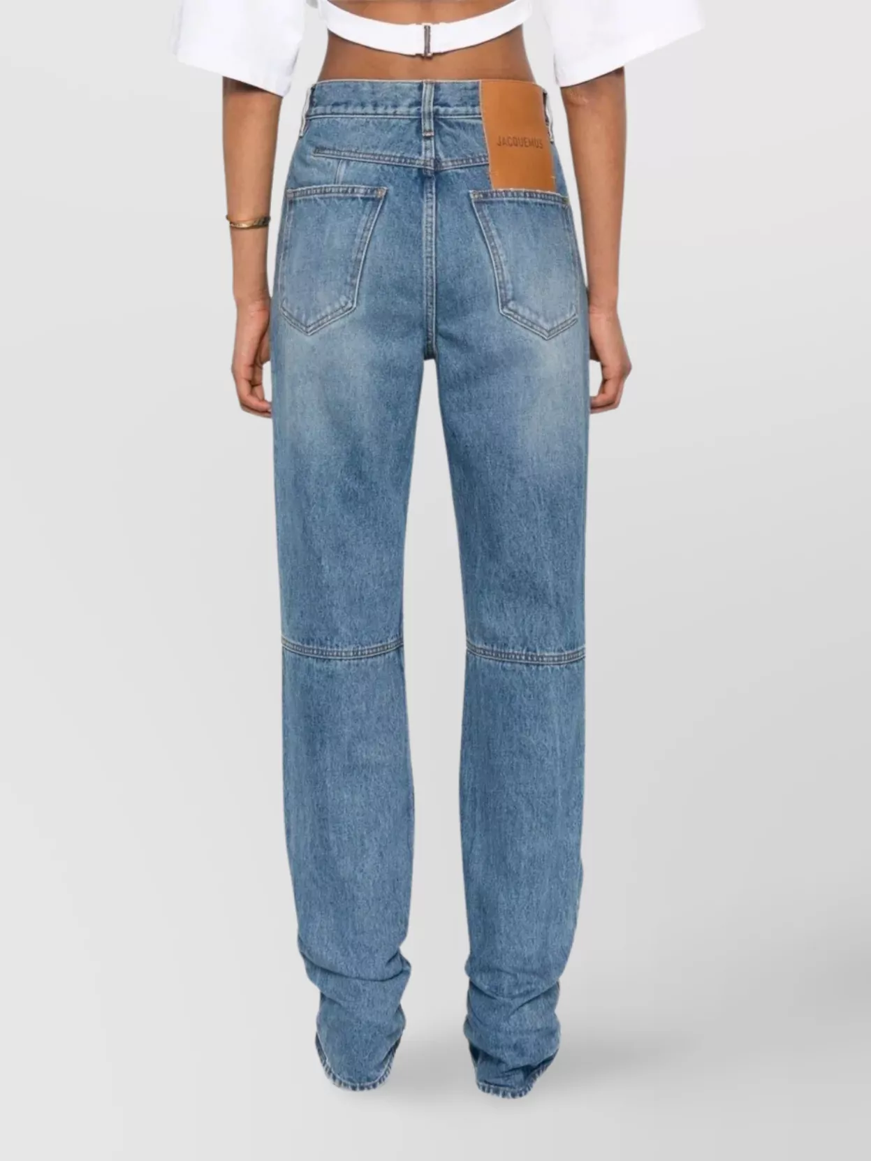 Shop Jacquemus High Waist Straight Fit Trousers