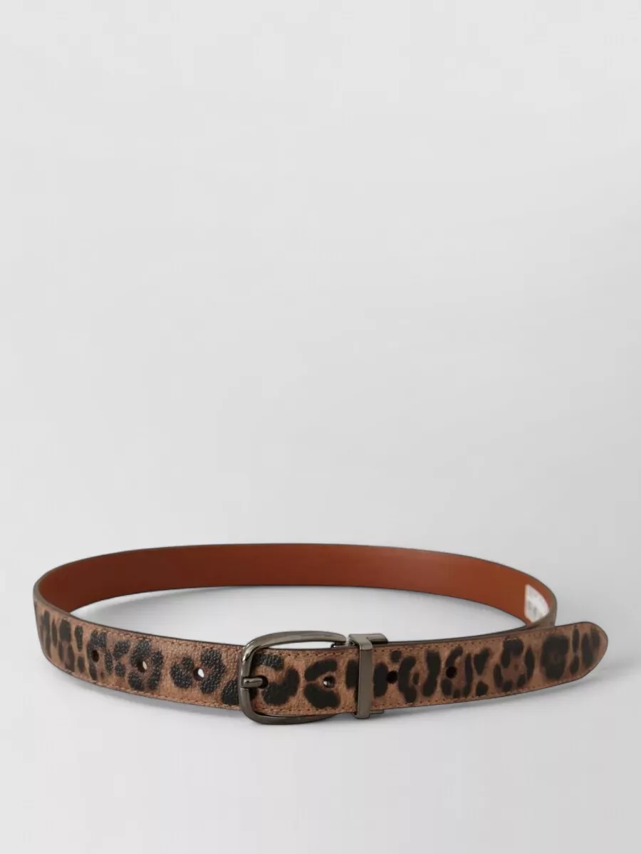 Dolce&Gabbana Leopard Embossed Leather Belt