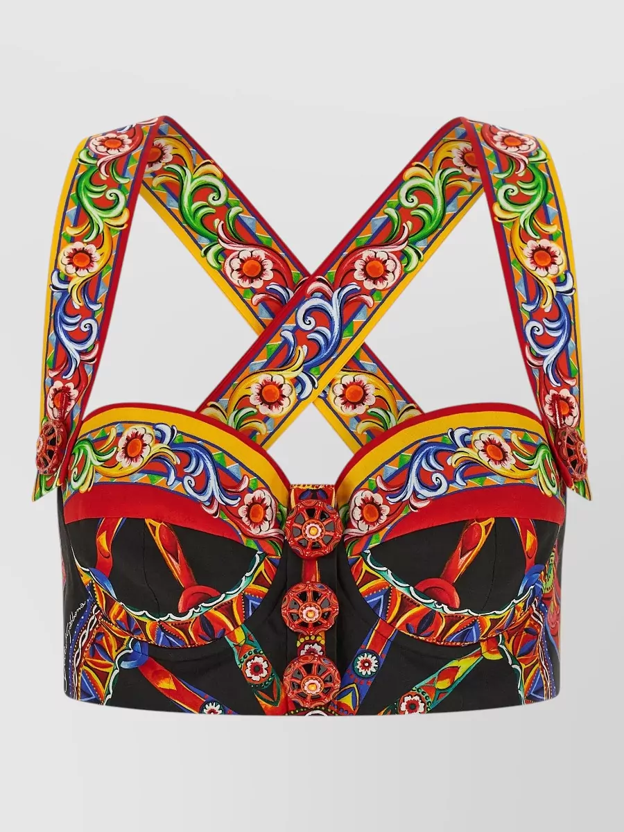 Dolce&Gabbana cotton bustier bikini top