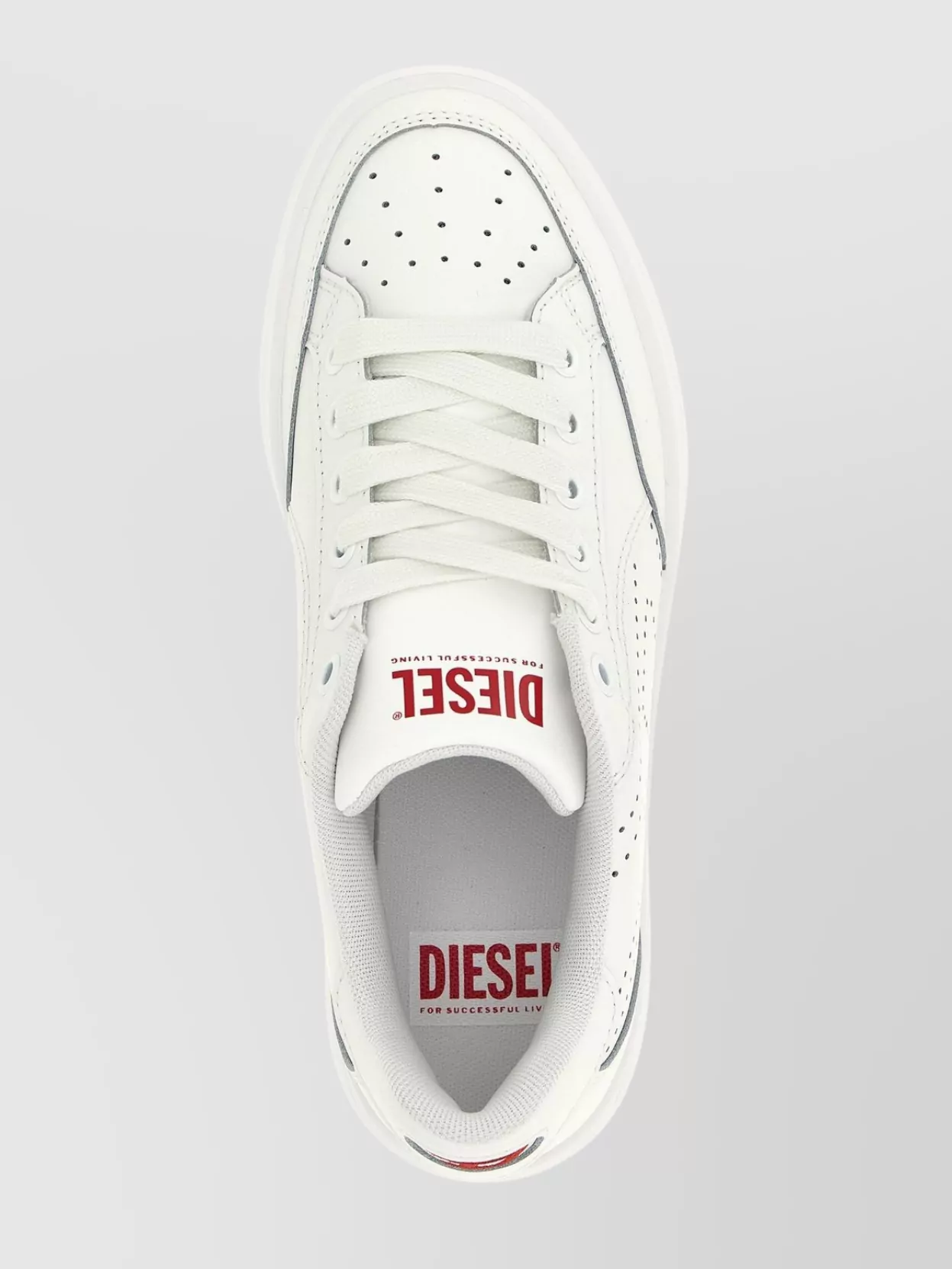 Diesel Low-top Sneakers With Perforated Design And Rubber Sole