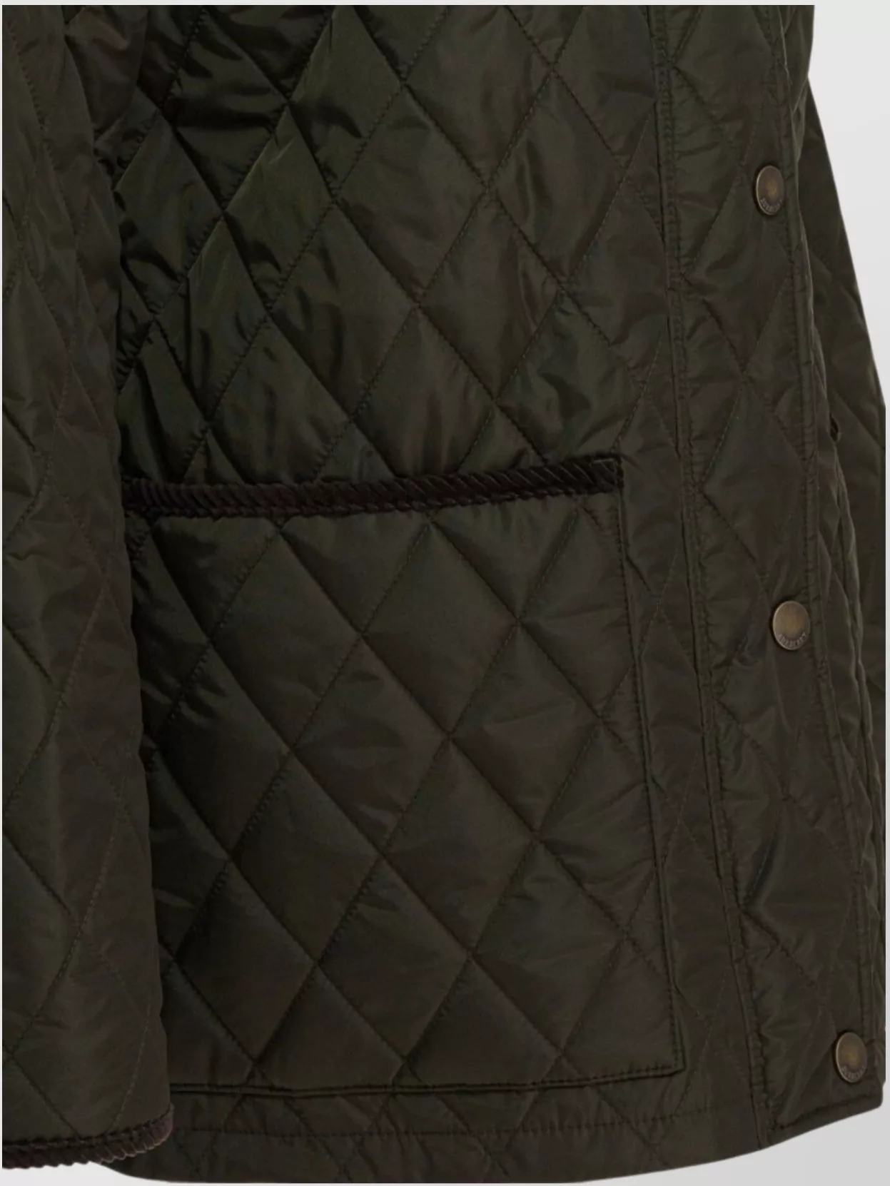 Burberry Quilted Jacket With Corduroy Collar And Pockets In Gray