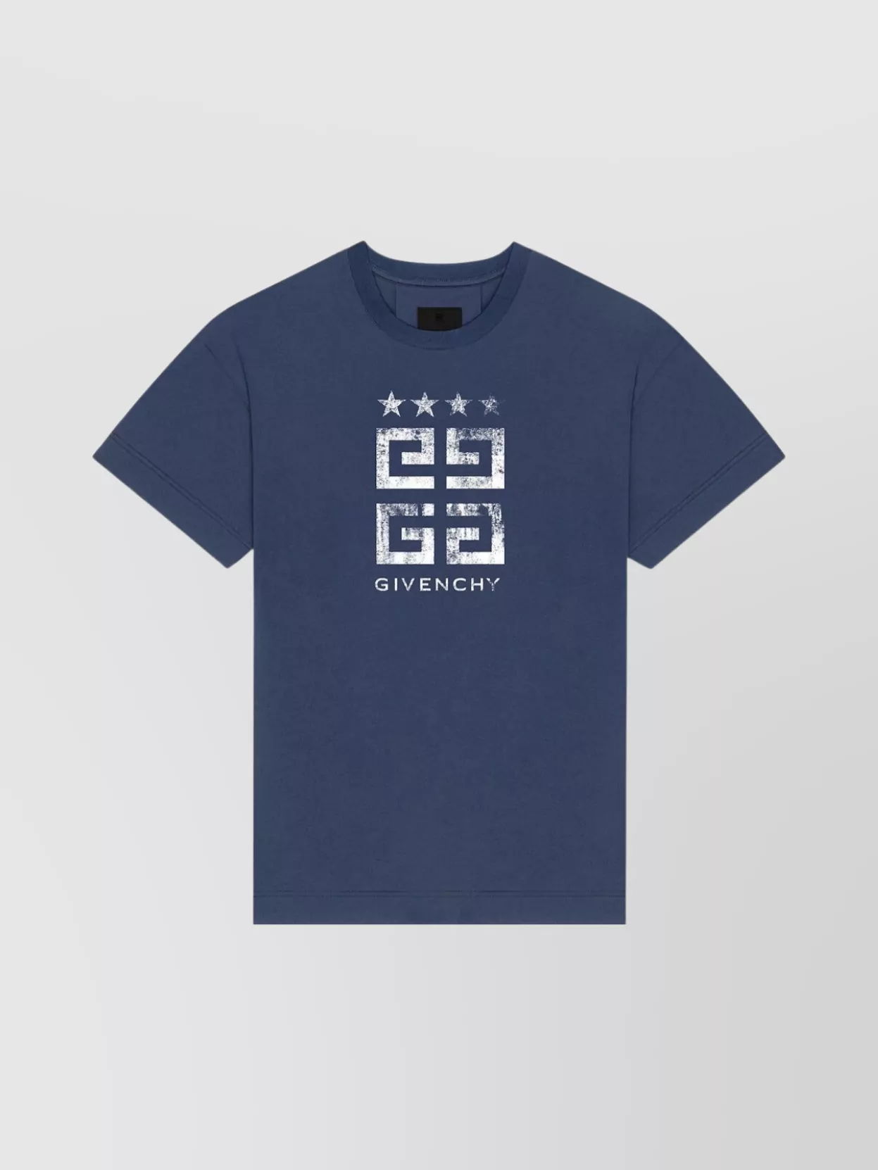 Shop Givenchy Stars Graphic Print Crew Neck T-shirt In Blue