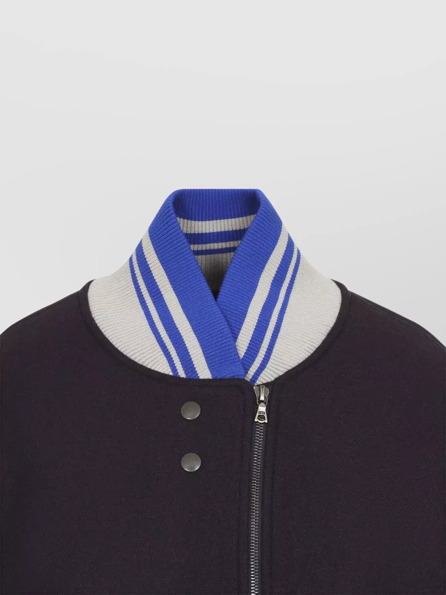 Dries Van Noten Wool Blend Oversized Bomber Jacket