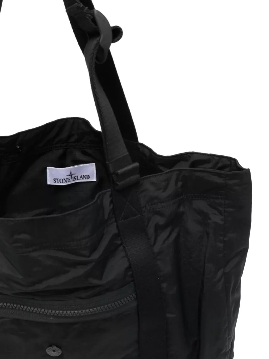 Stone Island Econyl Nylon Tote Bag Metal Detail
