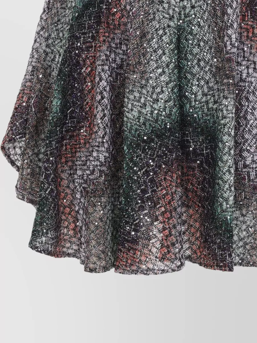 Missoni Metallic Rhinestone Asymmetric Mini Skirt