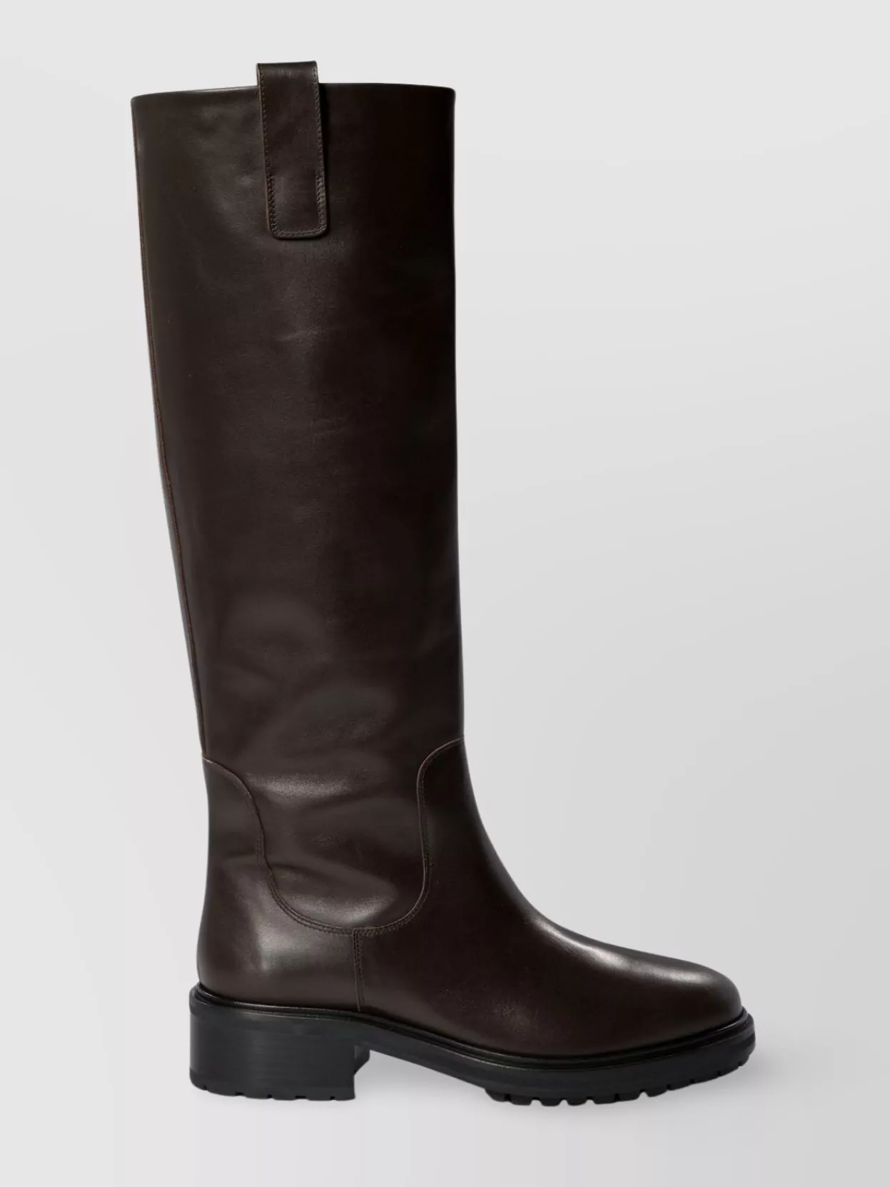 Aeyde "Henry" Leather Knee-High Boots With Chunky Sole