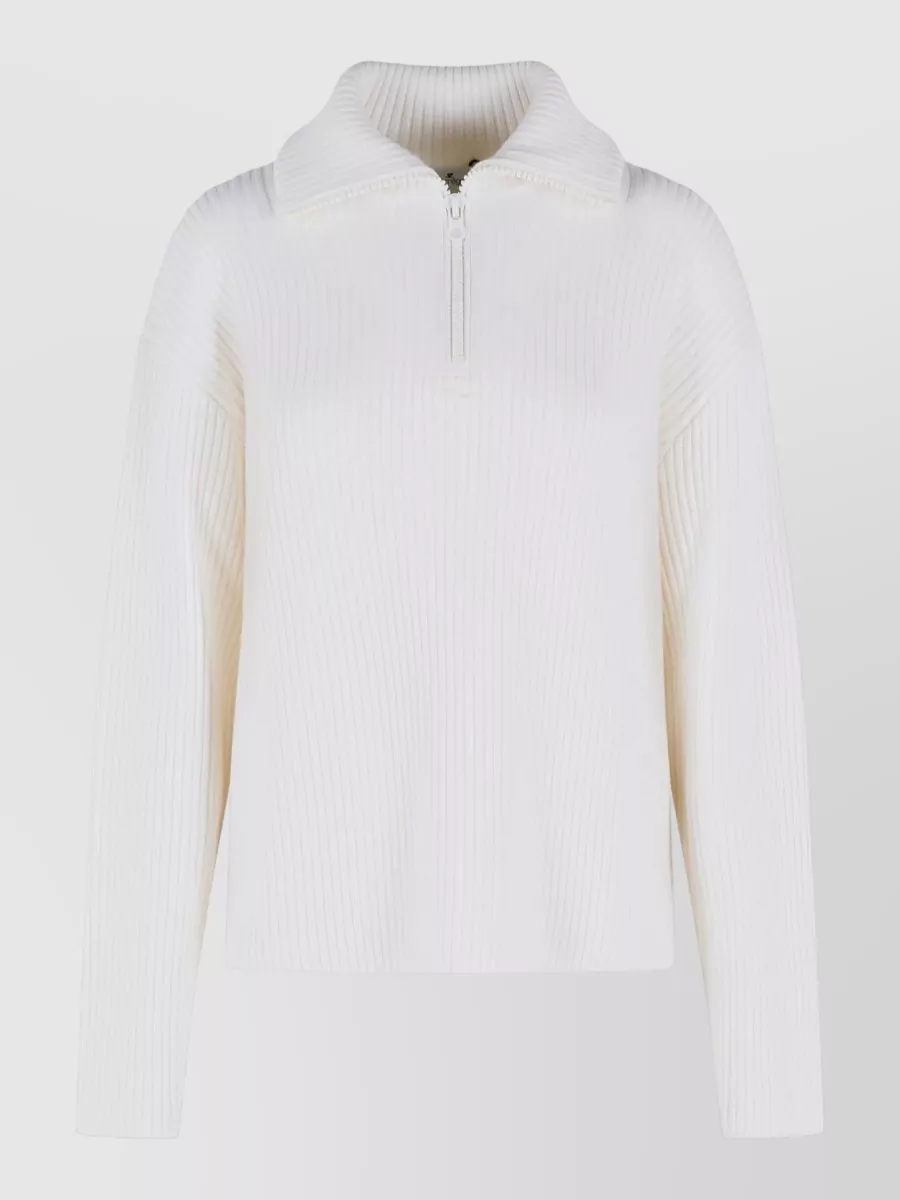 Courrèges merino wool ribbed zip sweater