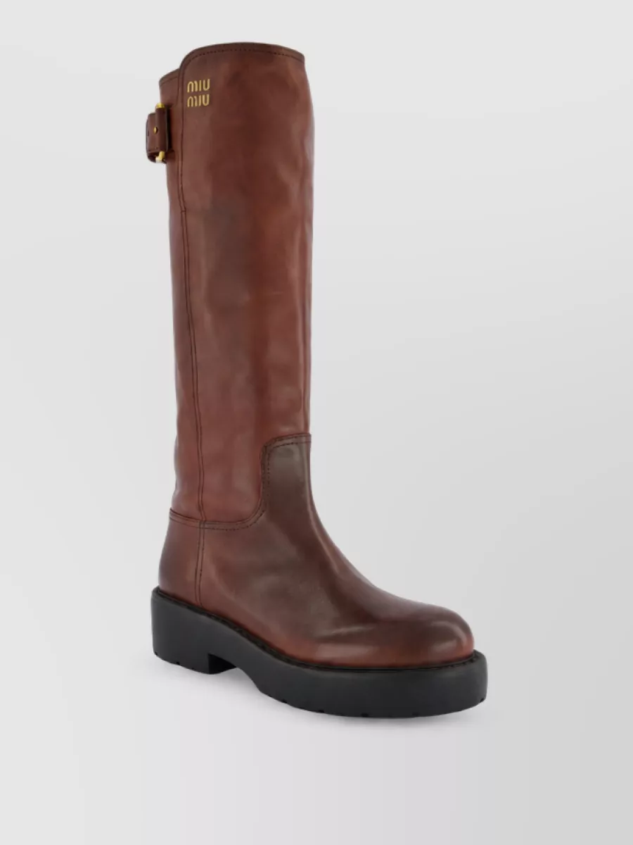 Miu Miu Leather Ankle Boots