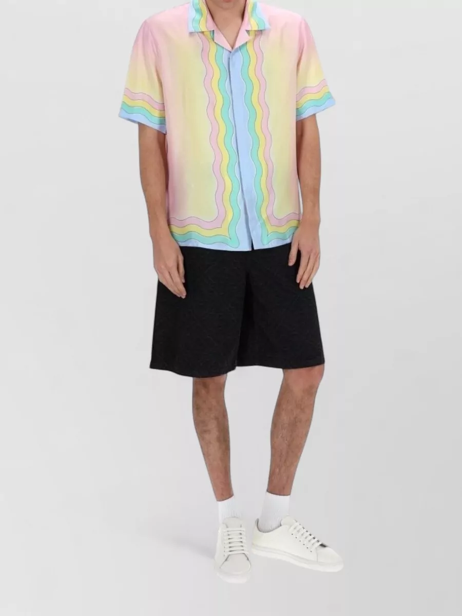 Casablanca Silk Printed Short-Sleeve Shirt