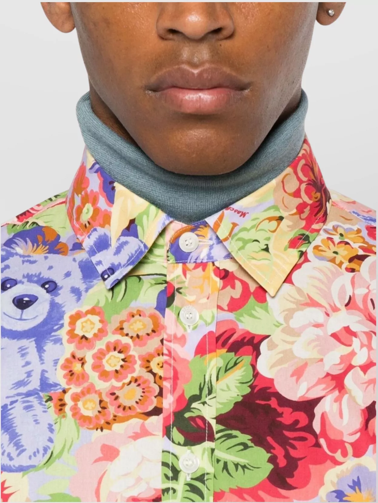 Moschino Floral Long Sleeve Button-Down Collar Shirt