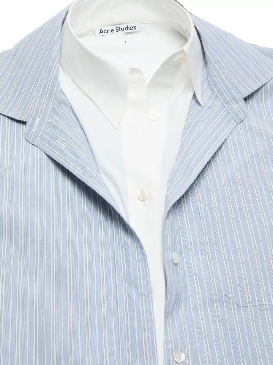 Acne Studios Striped Layered Cropped Shirt