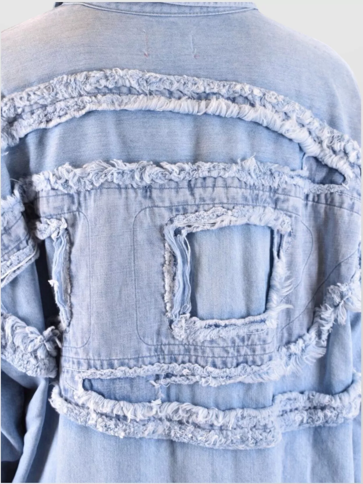 Diesel Long Sleeve High-Low Hem Frayed Detailing Dress