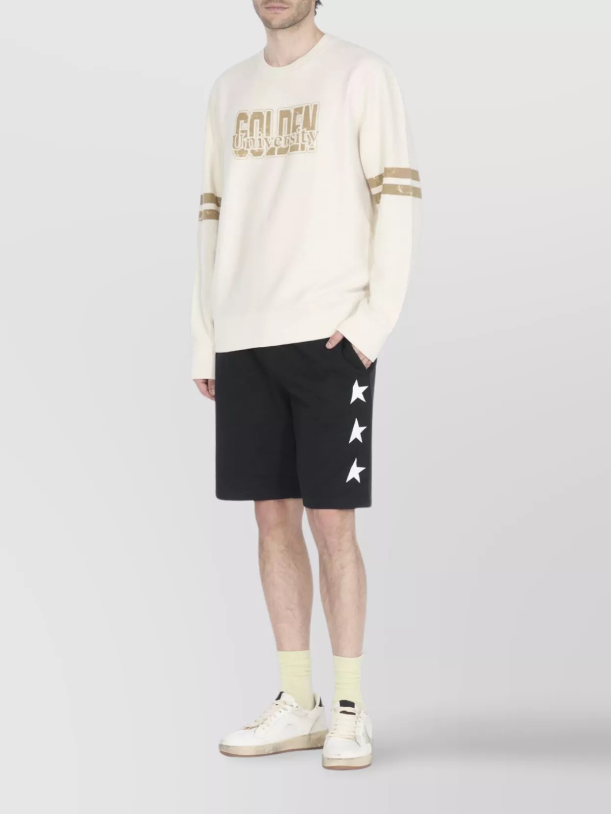 Golden Goose Diego Star Short Sweatpants In Black