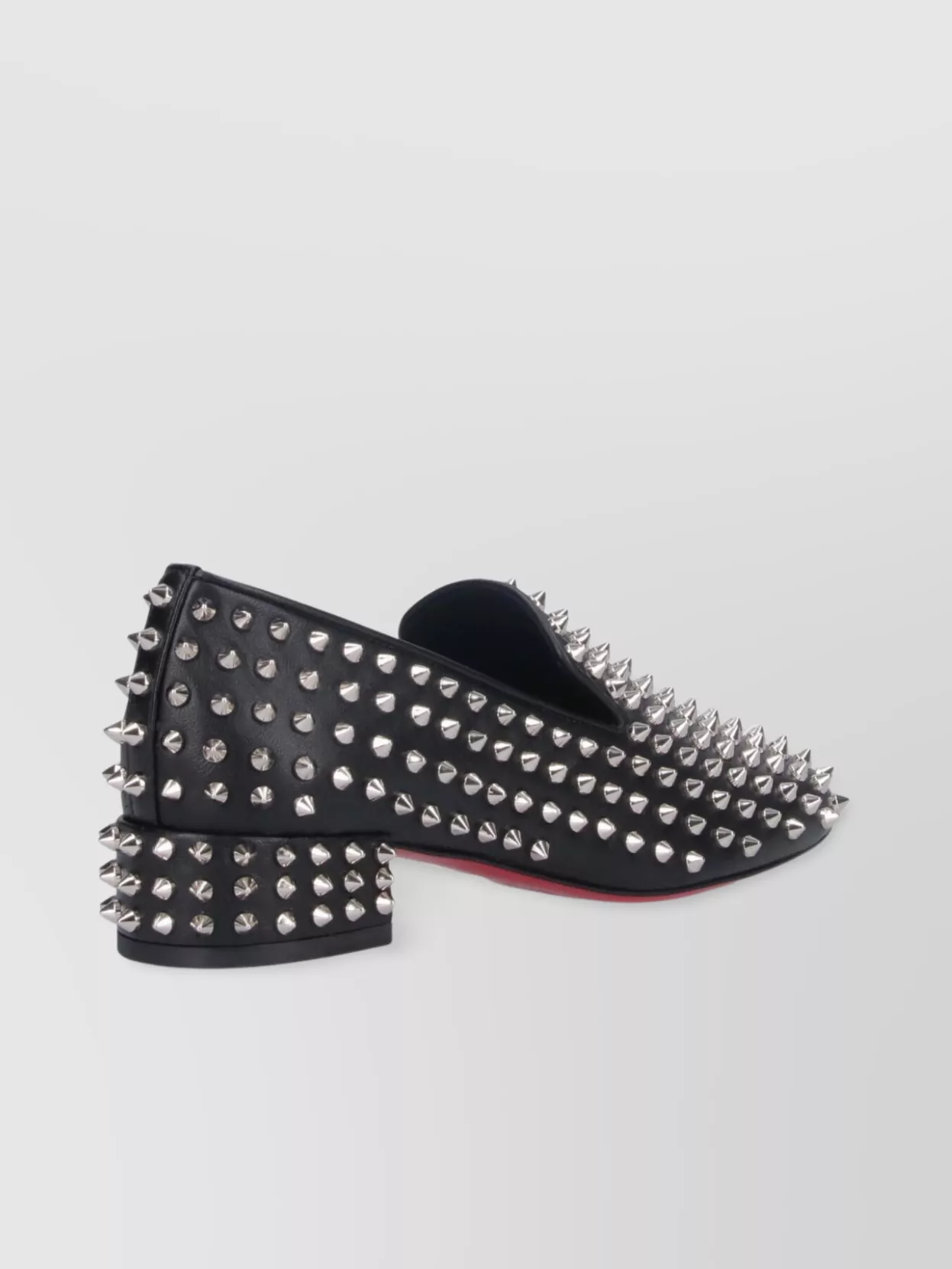 Christian Louboutin Heel Block Loafers With Studded Round Toe