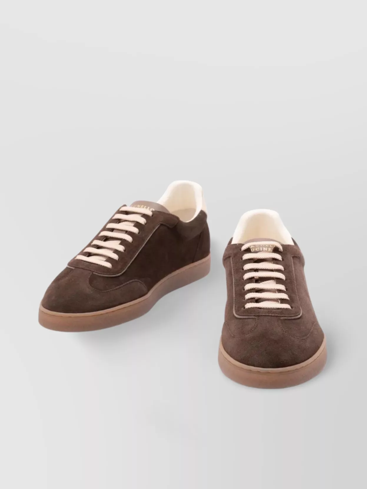 Brunello Cucinelli Suede Low-Top Sneakers Contrast Detail