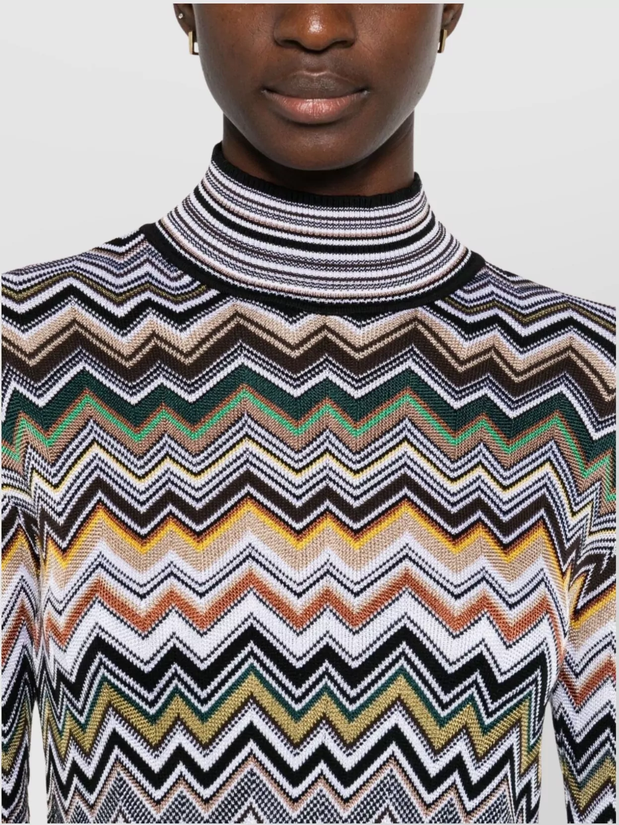 Missoni Midi Dress With Chevron Design And Long Sleeves