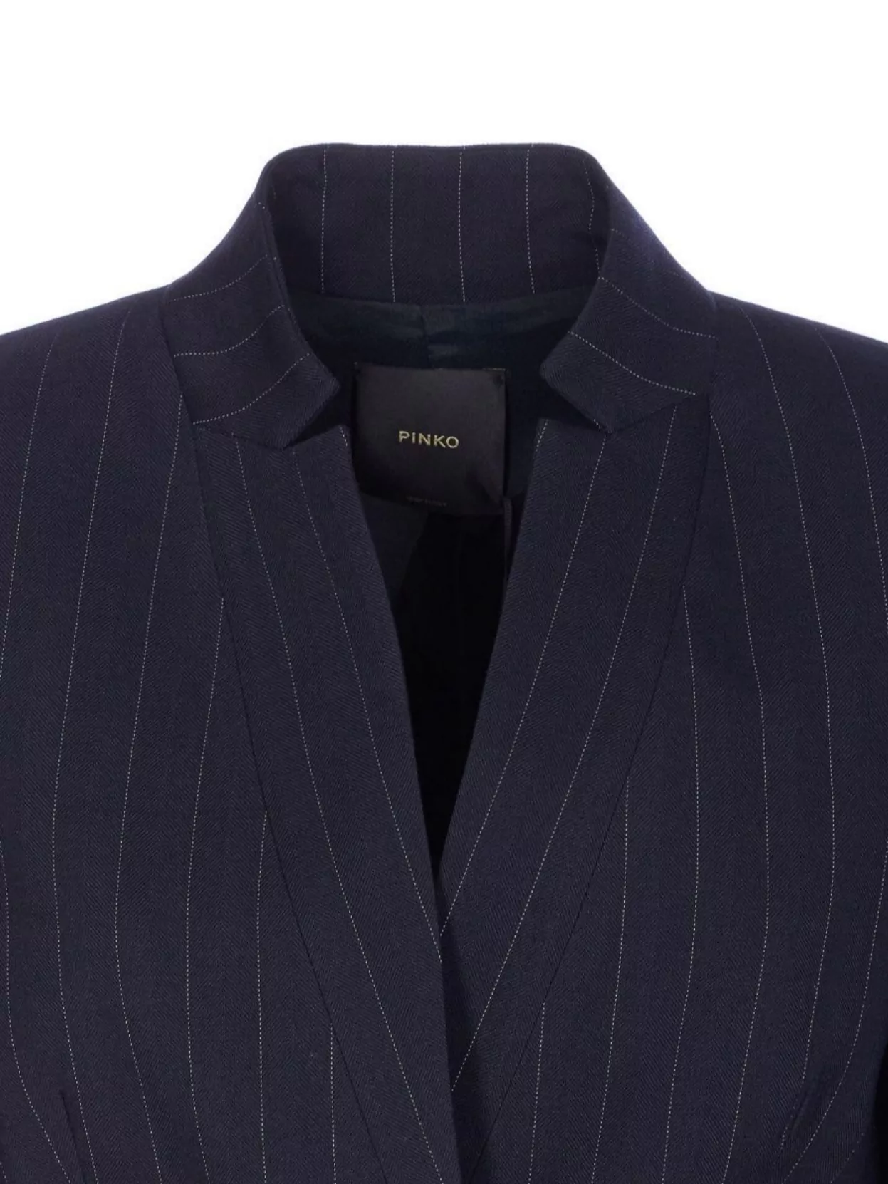 Pinko Striped V-Neck Jacket Flap Pockets