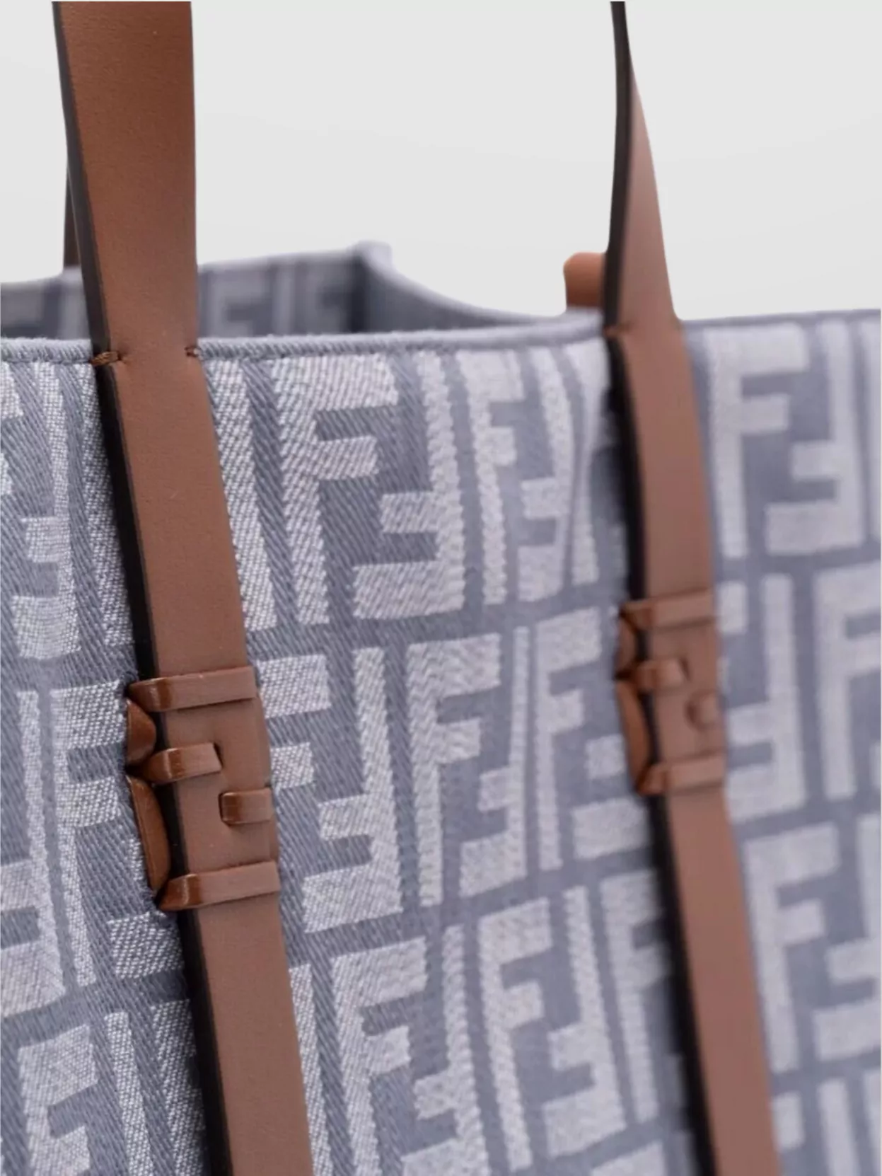 Fendi Summer Tote Denim-Effect Ff Jacquard Bag