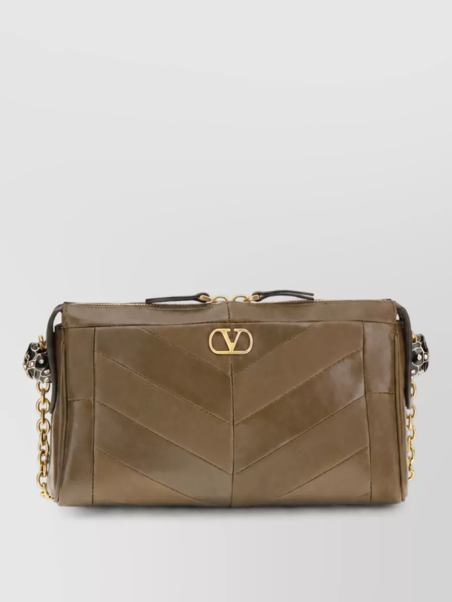 Valentino Garavani Panthea Small Leather Clutch Bag