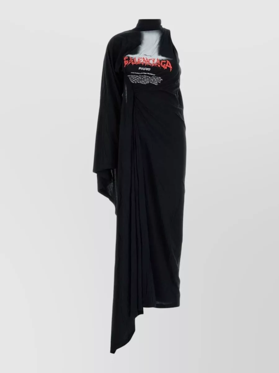 Balenciaga cotton draped maxi dress