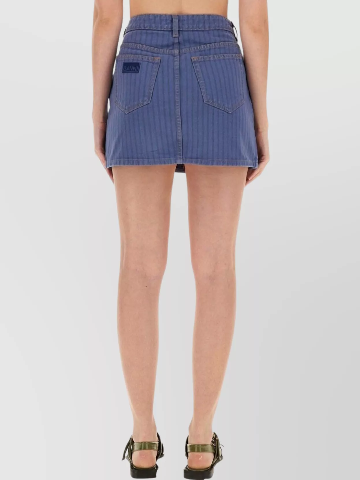 Ganni Short Skirt Striped Pattern