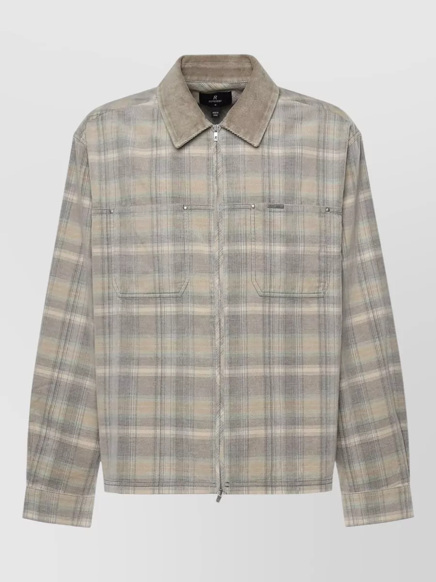 Represent checked corduroy shirt
