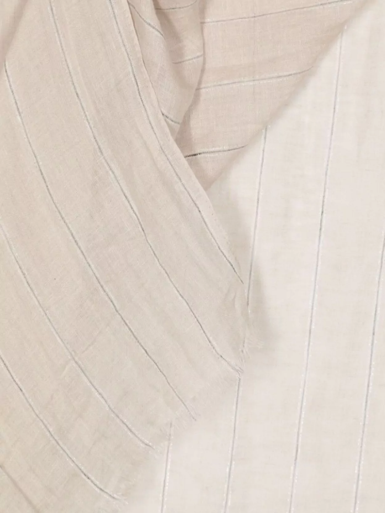 BRUNELLO CUCINELLI FRAYED EDGE LINEN BLEND METALLIC SCARF