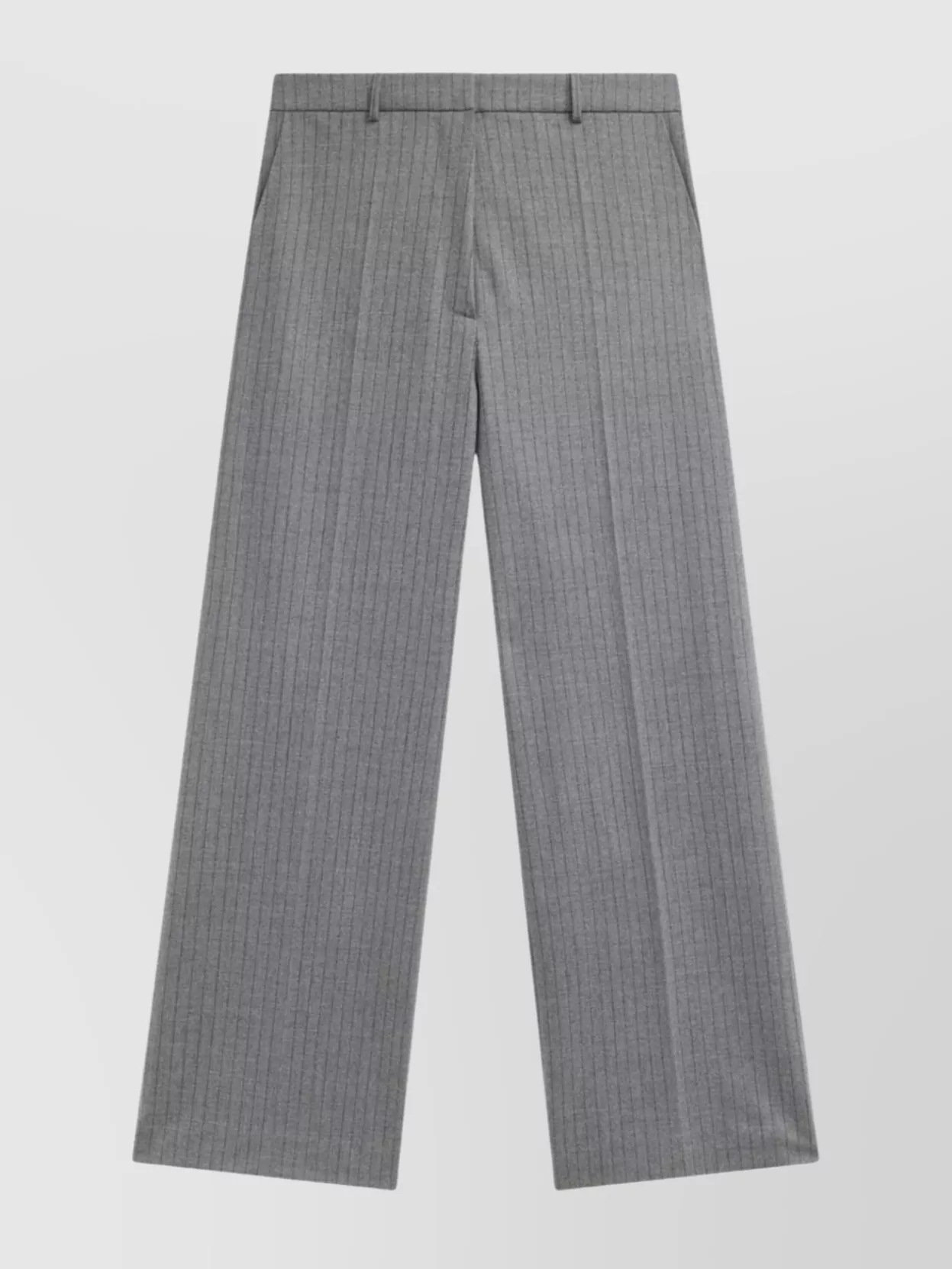 The Frankie Shop Grey And Brown Brickell Striped Wool Pants In Gray