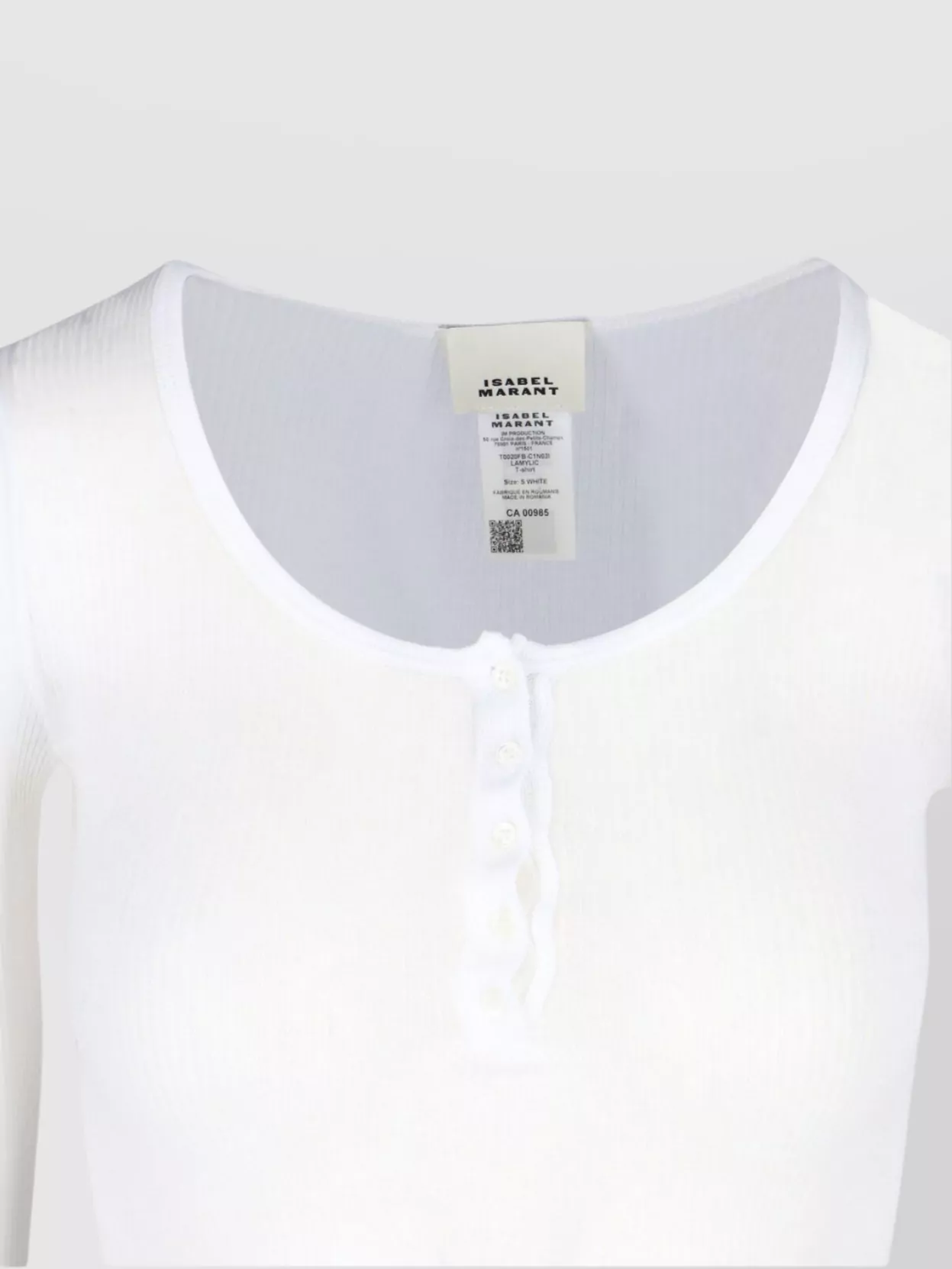 Isabel Marant Ribbed Texture Scoop Neck Long Sleeves