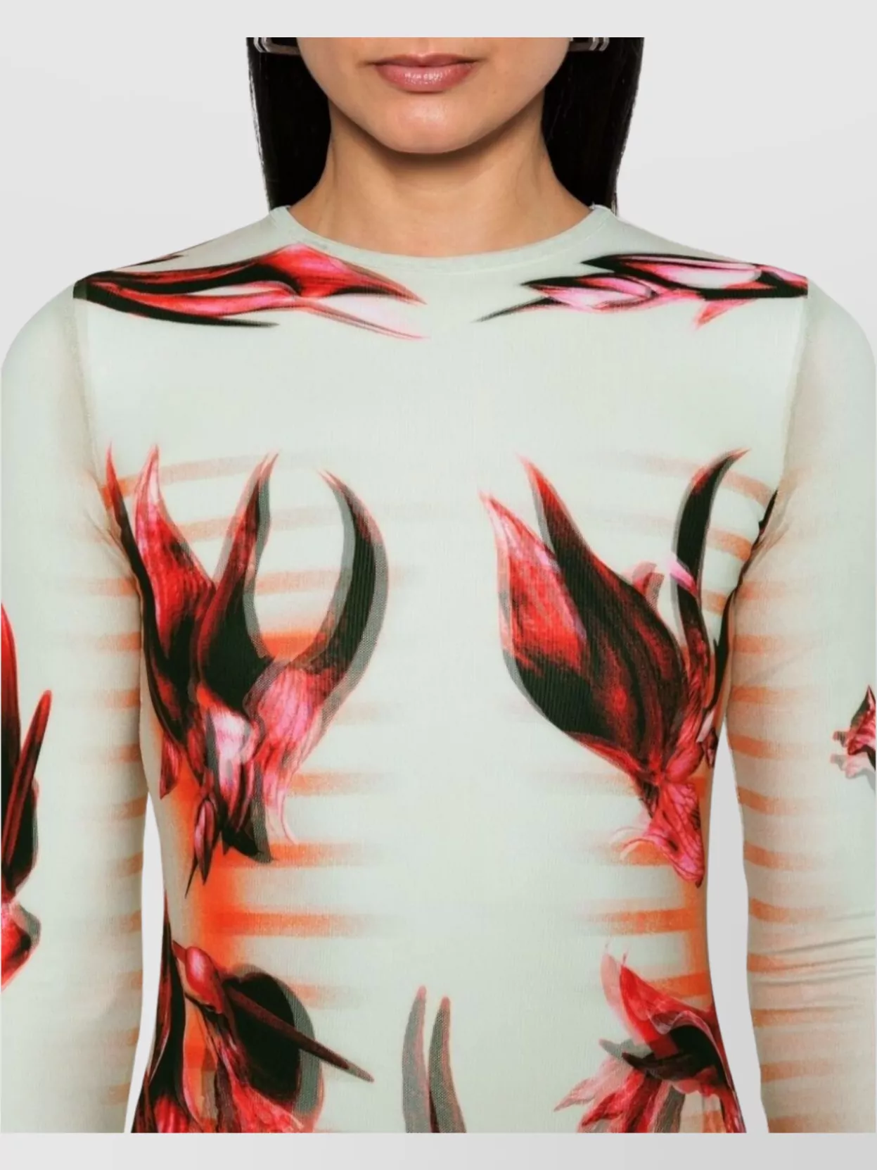 Jean Paul Gaultier Floral Print Maxi Length Long Sleeve Dress