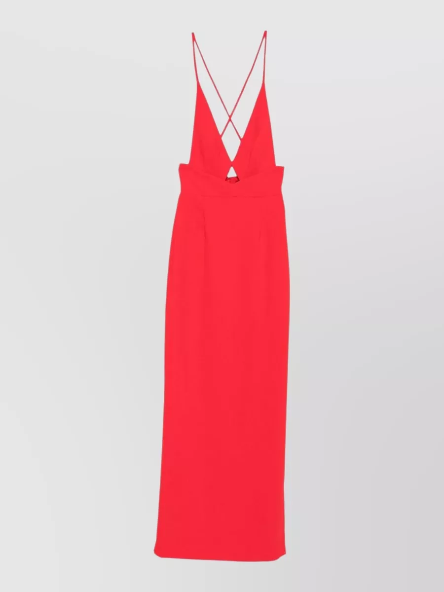 Solace London V-Neck Cross-Back Maxi Dress